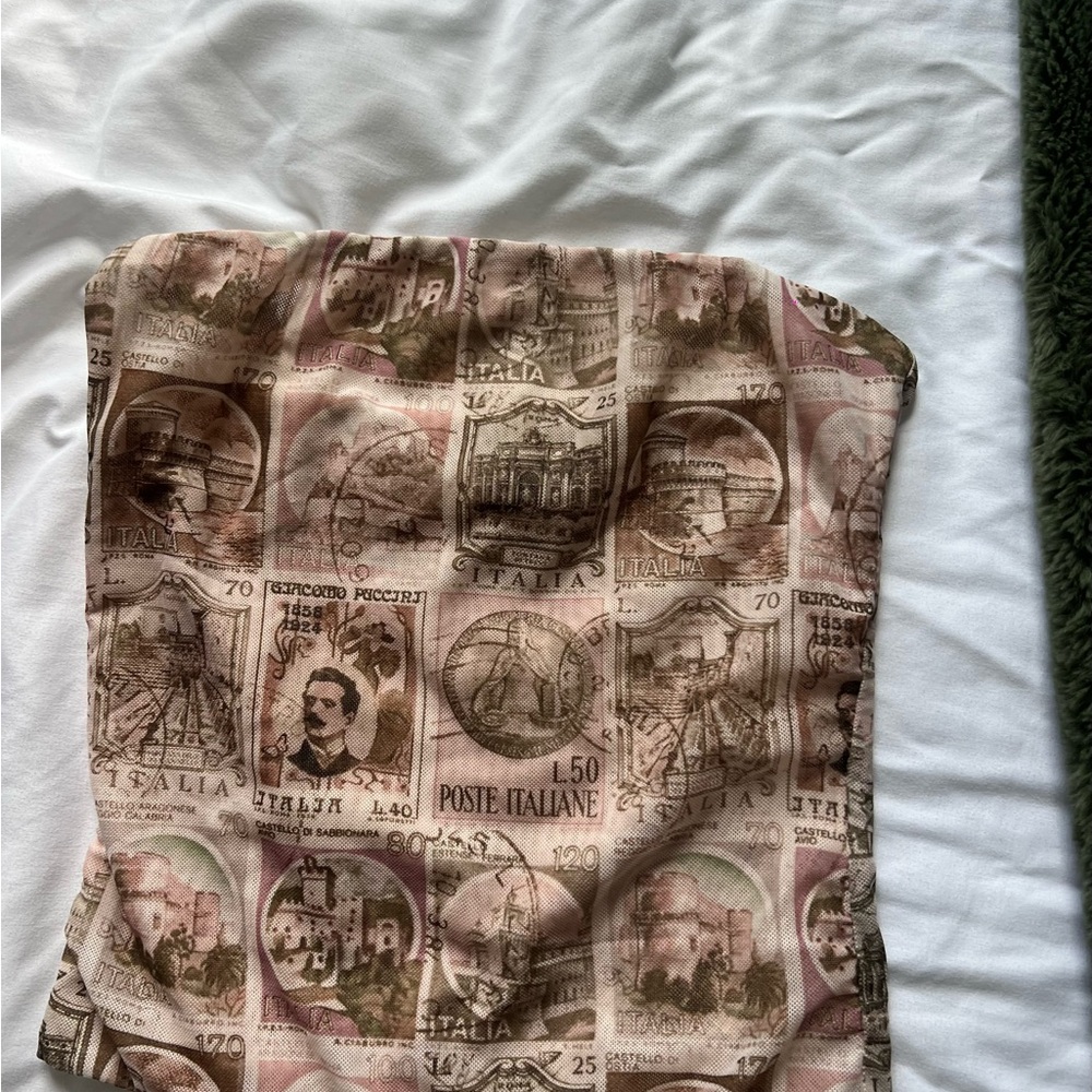 Vintage Italian Print Tube Top